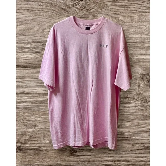NEW HUF WORLDWIDE Pink with Rose Graphic T Shirt SIZE Large - Picture 2 of 12